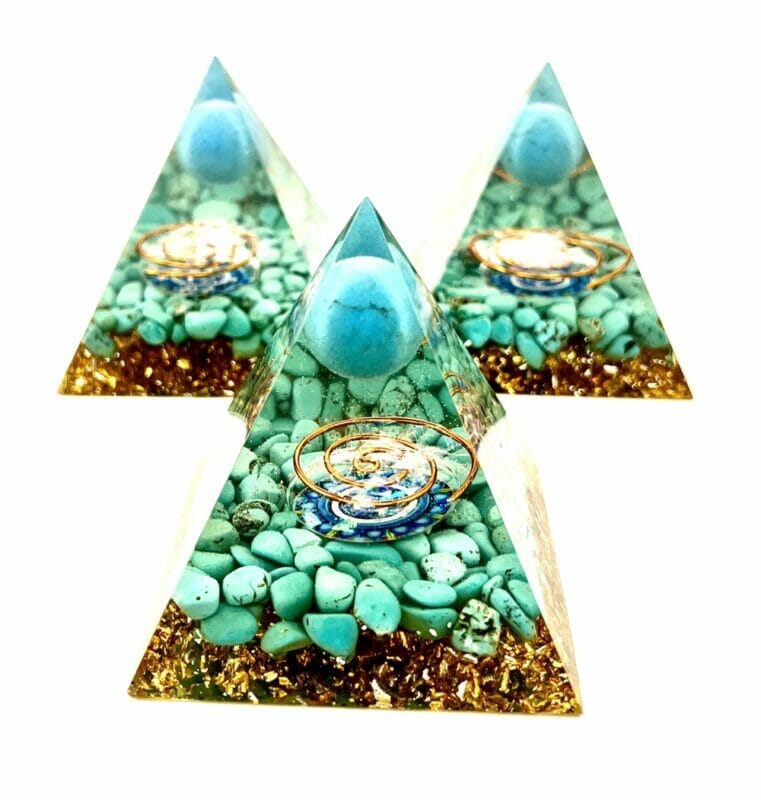 Orgonite Turquoise Pyramid - World of Crystals